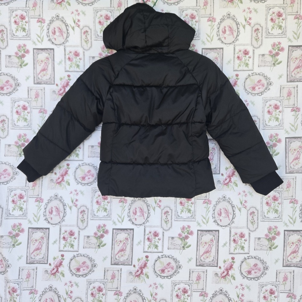 Swiss Tech Kids Black Puffer Jacket S 6-6X Warm Fleece Lined Hooded Winter Coat - Picture 10 of 12